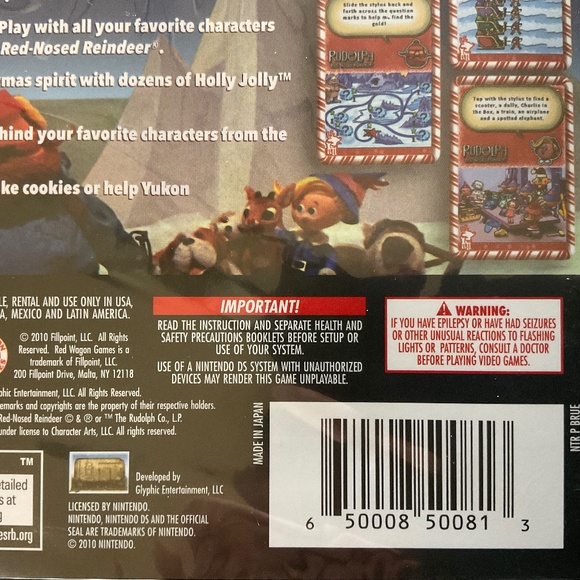 Nintendo DS Rudolph the Red Nosed Reindeer Game 2010 Sealed Brand New - Picture 6 of 6